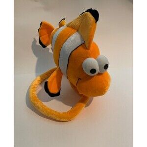 Clown Fish Orange White Carousel Toy Plush Stuffed Animal Bendable Stand 15”